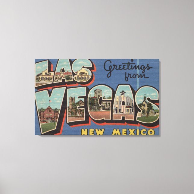Las Vegas, New Mexico - Large Letter Scenes Canvas Print (Front)