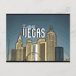 Las Vegas New York hotel view artsy postcard