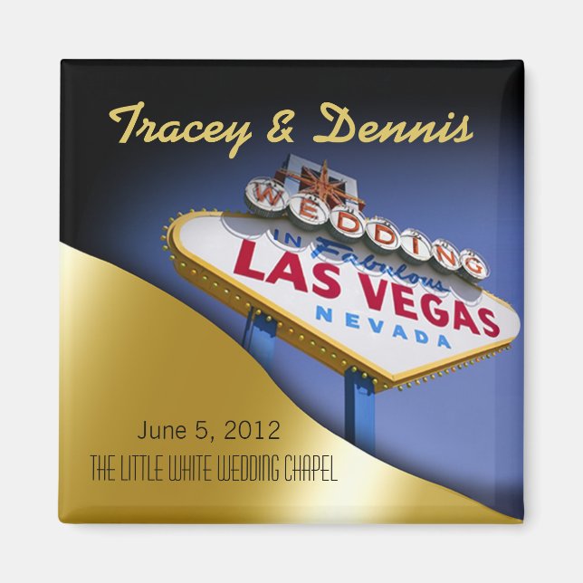 Las Vegas Newlyweds Casino Magnet Favour (Front)