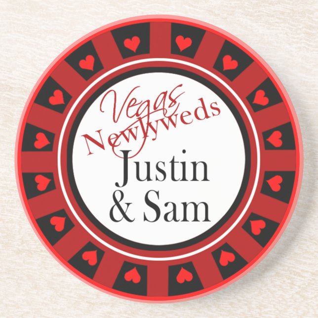 Las Vegas Newlyweds Casino Sandstone Coaster (Front)