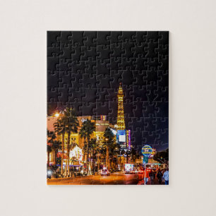 Las Vegas Night Lights Strip Eiffel Tower Casino Jigsaw Puzzle
