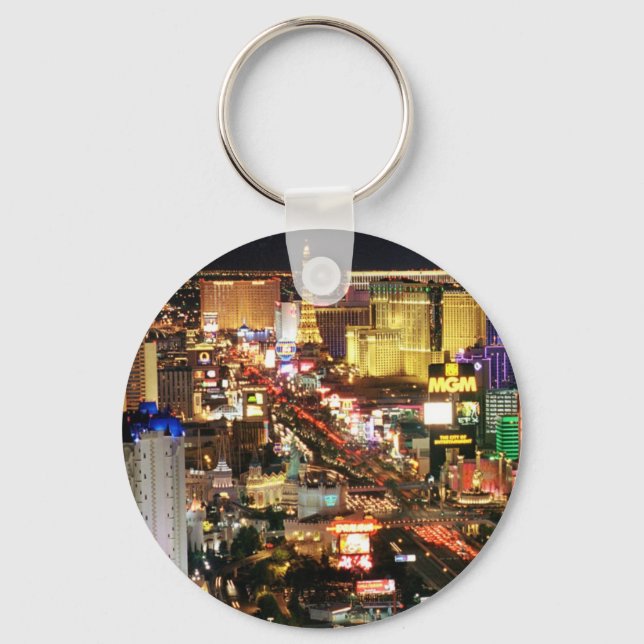 Las Vegas Night Skyline Keychain (Front)