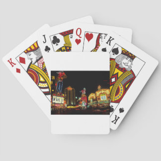 Las Vegas Night Time Neon Lights Casinos Sign Playing Cards