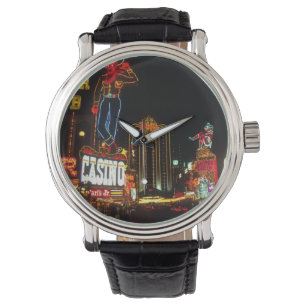 Las Vegas Night Time Neon Lights Casinos Sign Watch