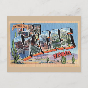Las Vegas NV, Large Letter Greeting, Vintage Postc Postcard