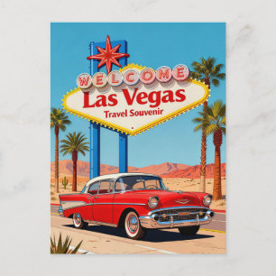 Las Vegas, NV – Retro 1950s Style Travel Postcard