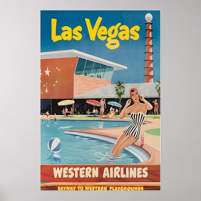 Las Vegas Painting Nevada Art Print Western Travel (Front)
