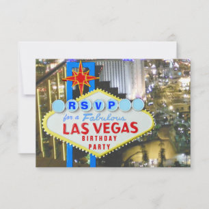 Las Vegas Party RSVP 21st Birthday Card