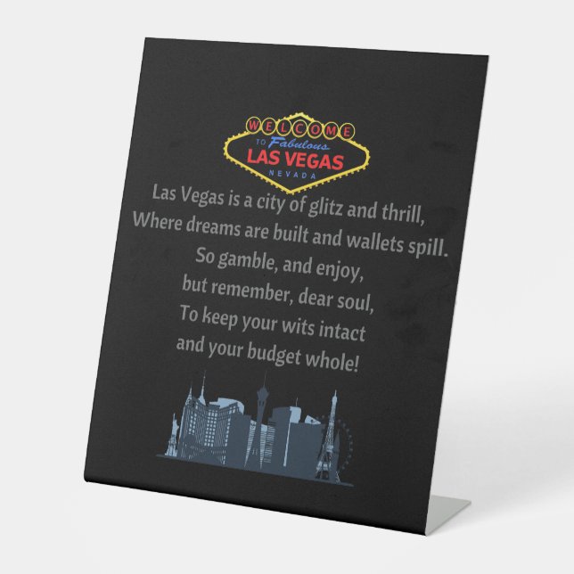 Las Vegas Pedestal Sign (Front)
