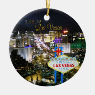 Las Vegas personalised date Holiday Ornament