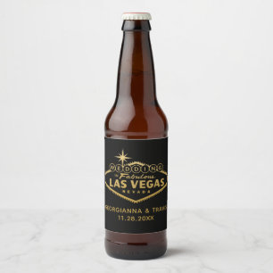 Las Vegas Personalised Wedding Favour Beer Bottle Label