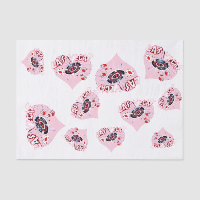 Las Vegas Pink Hearts Girly Tissue Paper (Front)