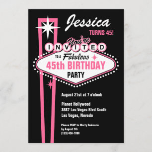 Las Vegas Pink Invitation