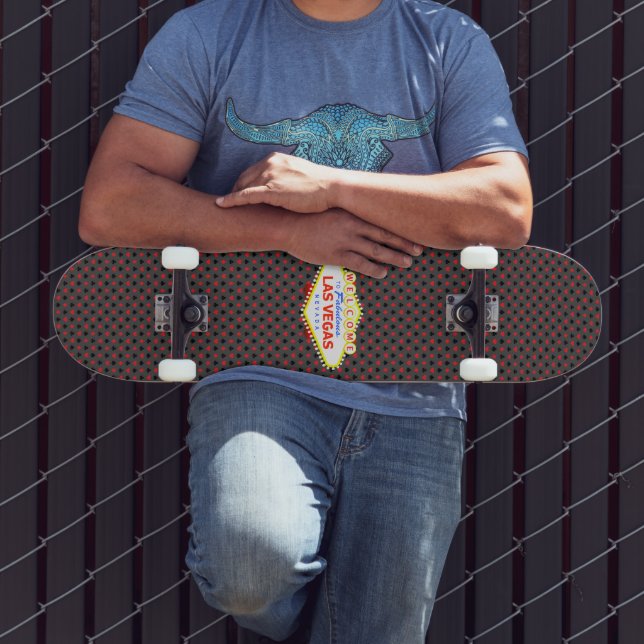Las Vegas Playing Card Suits Grey Skateboard (Outdoor 3)