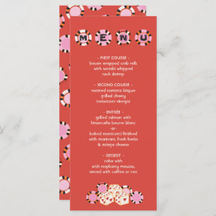 Las Vegas Poker Chip Dice Wedding Buffet Menu
