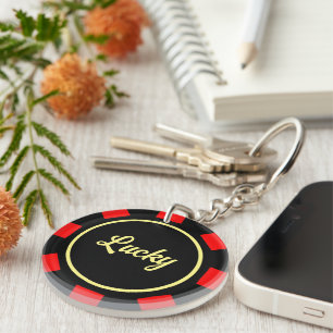Las Vegas poker chip marker custom round acrylic Key Ring