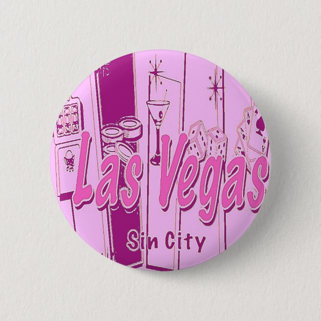 Las Vegas Pop Art Retro 6 Cm Round Badge (Front)