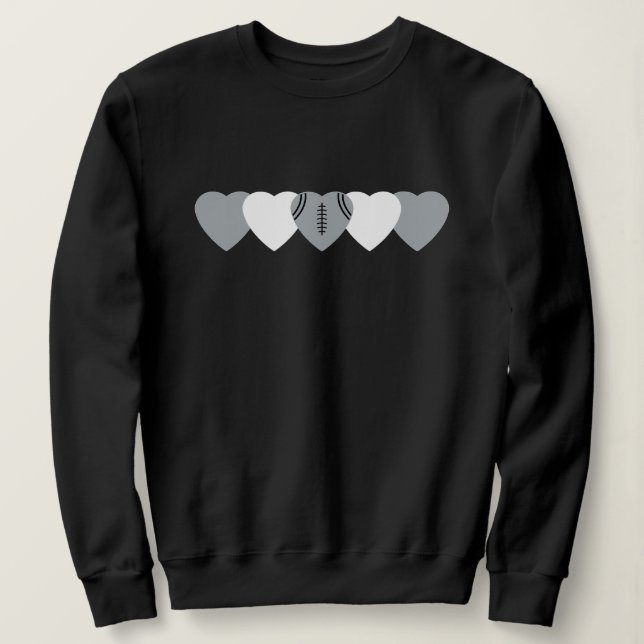 Las Vegas Raiders Heart Football Dark Sweatshirt (Design Front)