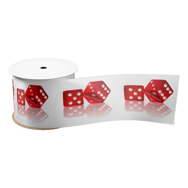 Las Vegas Red Dice Satin Ribbon (Spool)