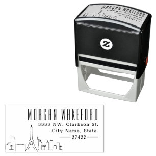 Las Vegas Resident Modern Deco Skyline Self-inking Stamp