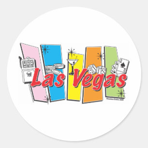 Las Vegas Retro Classic Round Sticker