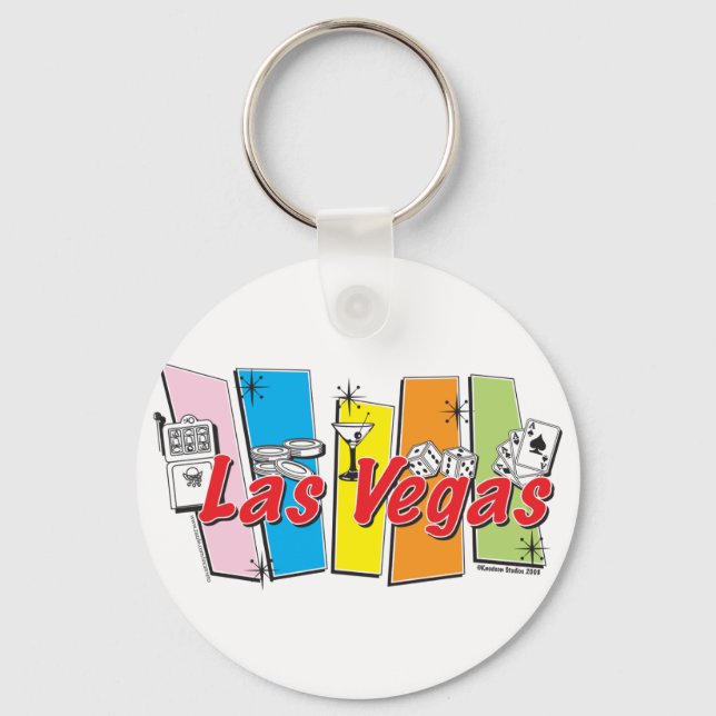 Las Vegas Retro Key Ring (Front)