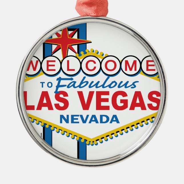 Las Vegas Retro Sign Metal Tree Decoration (Front)