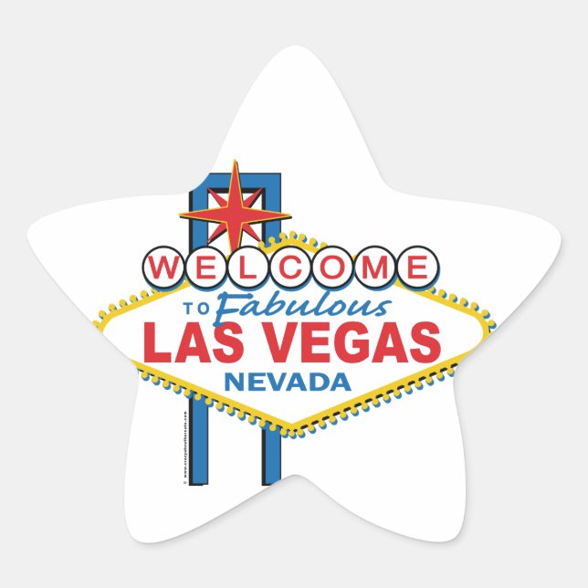 Las Vegas Retro Sign Star Sticker (Front)