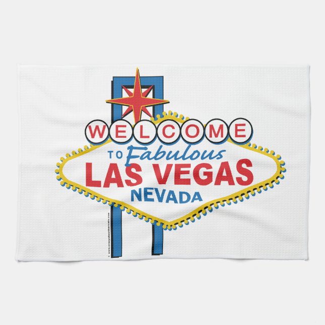 Las Vegas Retro Sign Tea Towel (Horizontal)