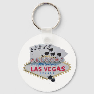 Las Vegas Royal Flush Keychain with set of dice