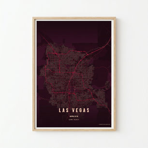 Las Vegas Ruby Poster Print Nevada Map Wallart