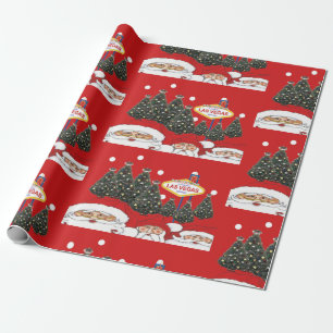 Las Vegas Santas Merry Christmas Wrapping Paper