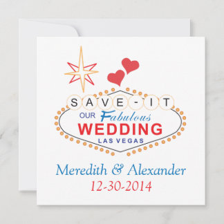 Las Vegas Save the Date Wedding Cards