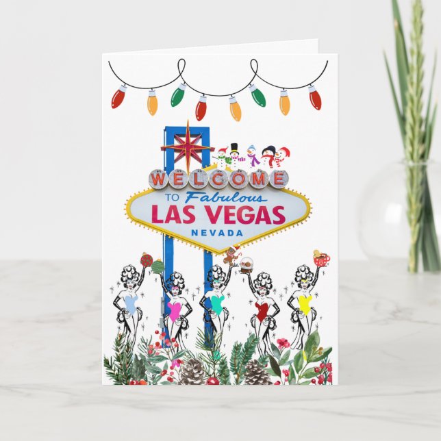 Las Vegas Showgirls Christmas Card (Front)