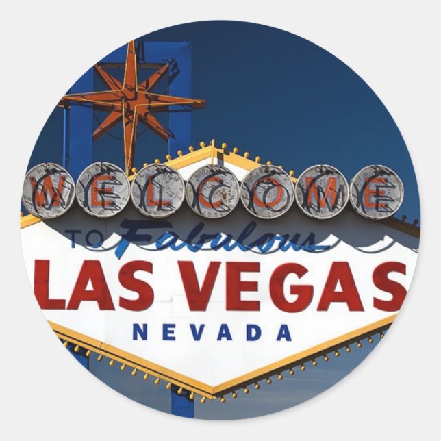 Las Vegas Sign Classic Round Sticker (Front)
