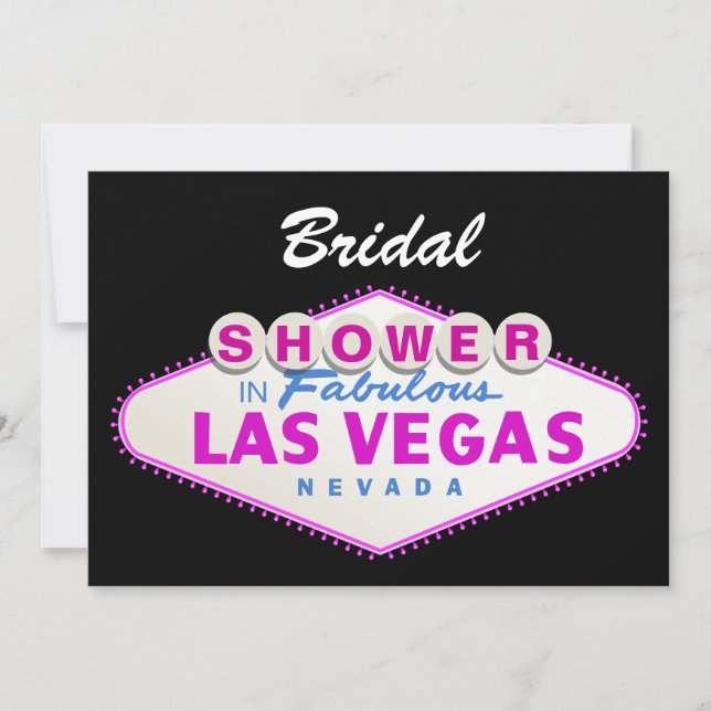 Las Vegas sign destination wedding bridal shower Invitation (Front)