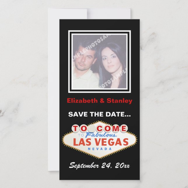 Las Vegas sign destination wedding Save the Date (Front)