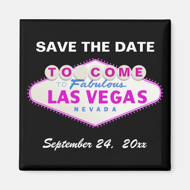 Las Vegas sign destination wedding Save the Date Magnet (Front)