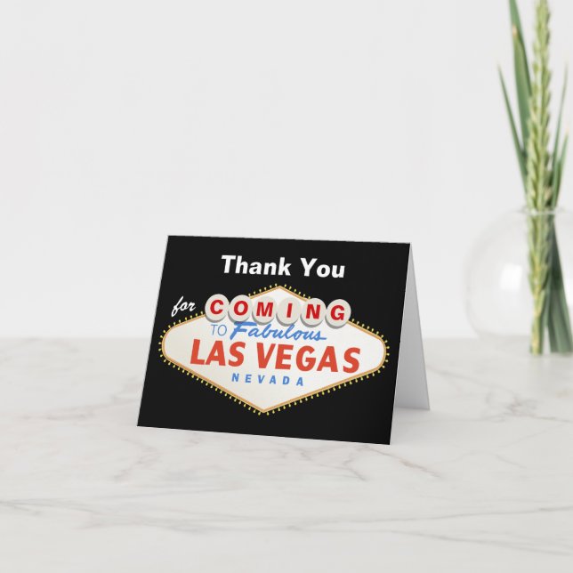 Las Vegas sign destination wedding Thank You Card (Front)