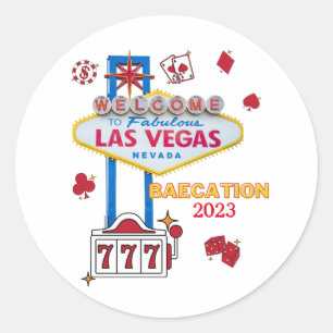 Las Vegas Sign Nevada Baecation Group Matching Classic Round Sticker