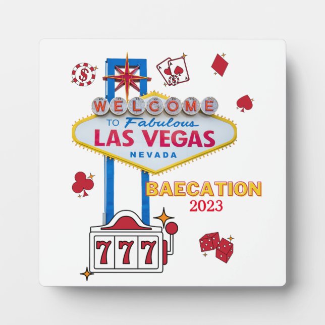 Las Vegas Sign Nevada Baecation Group Matching  Plaque (Front)