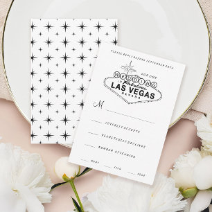 Las Vegas Sign Retro Wedding RSVP Card
