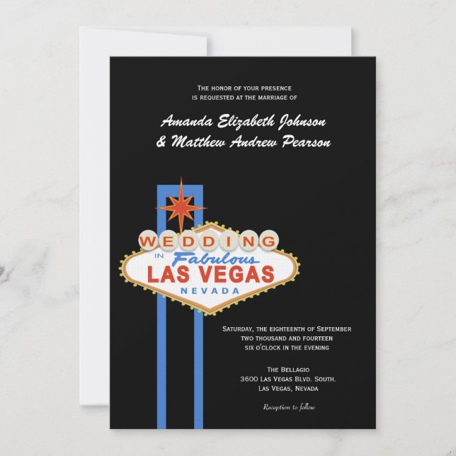Las Vegas Sign Wedding Invitation (Front)