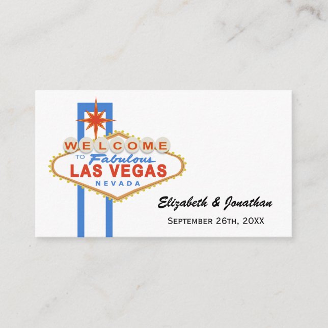 Las Vegas Sign Wedding Website Cards (Front)