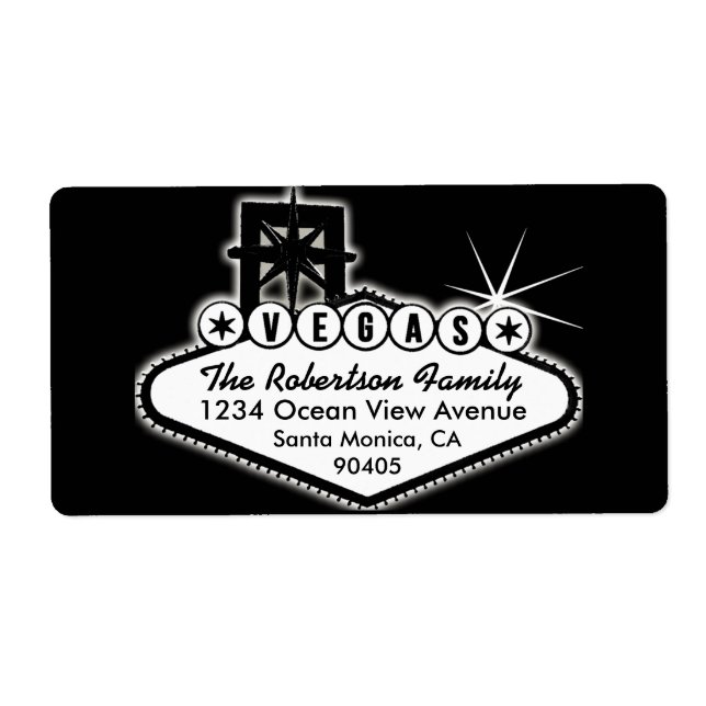 Las Vegas Sign with stars Address Label (Front)