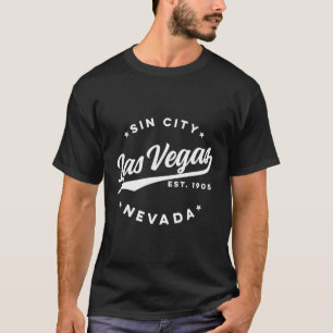 Las Vegas Sin City Nevada White Text T-Shirt