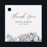 Las Vegas Sketch Wedding Modern Favour Tag<br><div class="desc">Modern Las Vegas landmarks favour tag. The design showcases a stunning sketch with the ability to customise your names and date. Enter the Zazzle design tool for additional design customisations.</div>