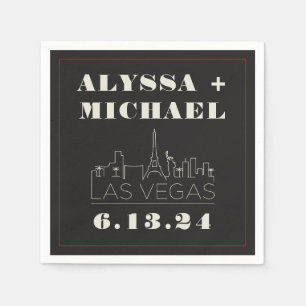 Las Vegas Skyline Casino Wedding Napkin