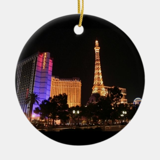 Las Vegas Skyline Ceramic Tree Decoration (Front)