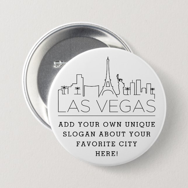 Las Vegas Skyline | Custom Slog Button (Front & Back)
